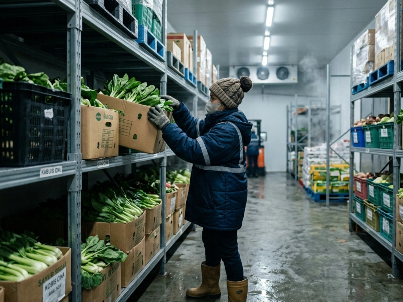 worker in cold storage
